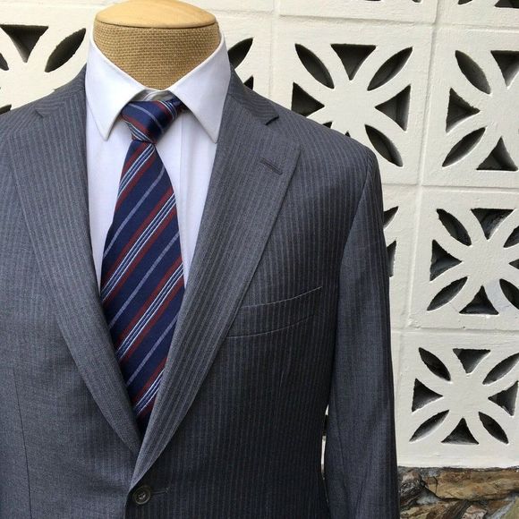 Paul Stuart Sports Coat Lightweight STUART III Gray Purple Striped Size 39 R - Picture 4 of 11